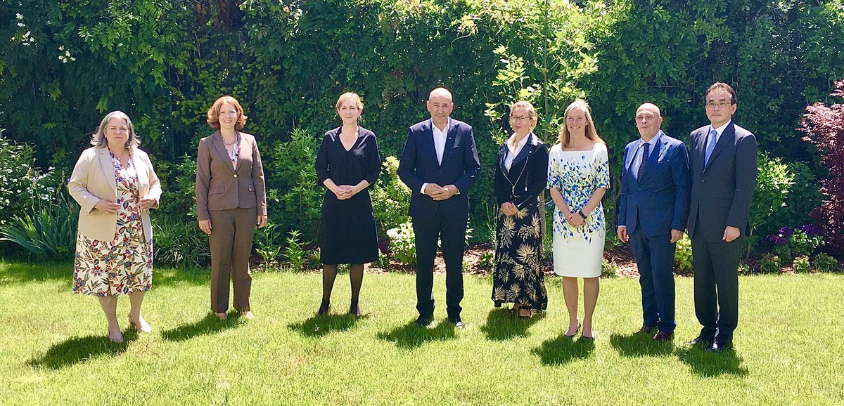 TiffanySadlerUK's tweet photo. A great pleasure to host @JJansaSDS and G7 Ambassadors to 🇸🇮 today. We discussed the outcomes of the @G7 Summit and links to 🇸🇮’s upcoming EU Presidency. A highly productive discussion. https://t.co/79SkbqWT2e