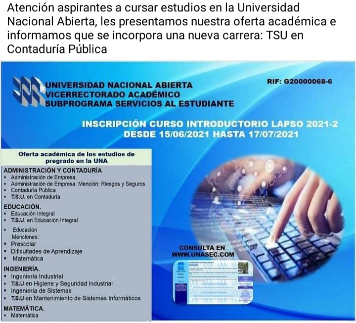 ATENCIÓN INSCRIPCIÓN Curso introductorio #estudiaadistanciaenlauna