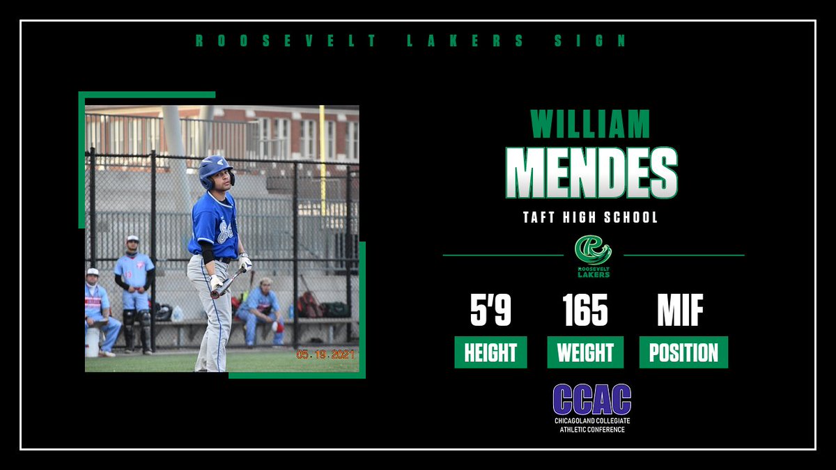 RULakerBaseball's tweet photo. The Roosevelt Lakers would like to announce the signing of William Mendes.  Welcome to the Laker family. https://t.co/NCVX1OqhTW