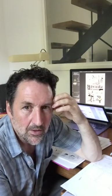 DandQ's tweet photo. "I don't write the whole book in advance because it's actually quite boring. I like to go one page at a time." - Guy Delisle, live on our Insta #factorysummers #instoresnow #instagramlive #athomewithdq https://t.co/5MDWRt7WHy 🏭🏭 https://t.co/ZRIcrrH3Xs