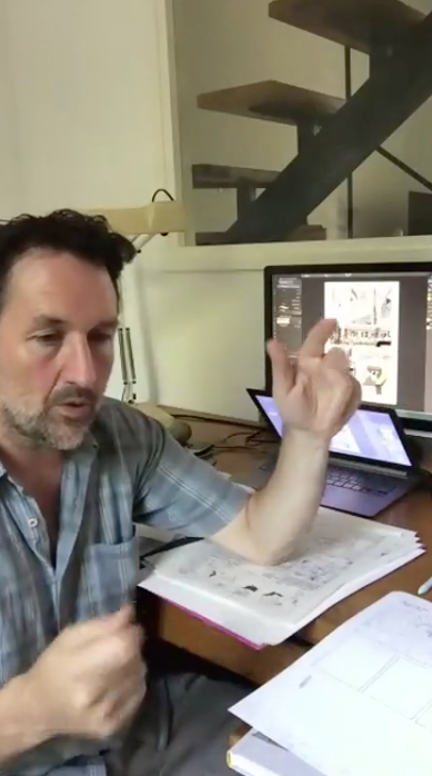 DandQ's tweet photo. "I don't write the whole book in advance because it's actually quite boring. I like to go one page at a time." - Guy Delisle, live on our Insta #factorysummers #instoresnow #instagramlive #athomewithdq https://t.co/5MDWRt7WHy 🏭🏭 https://t.co/ZRIcrrH3Xs