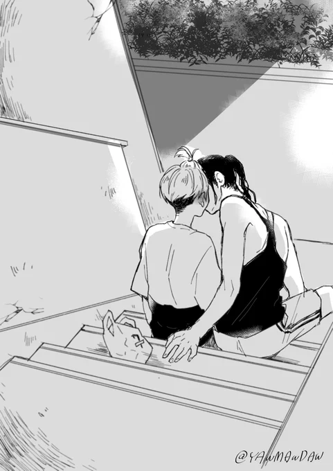 団地の階段で朝までだべった夏の夜(に初ちゅ～をするばじふゆ) 