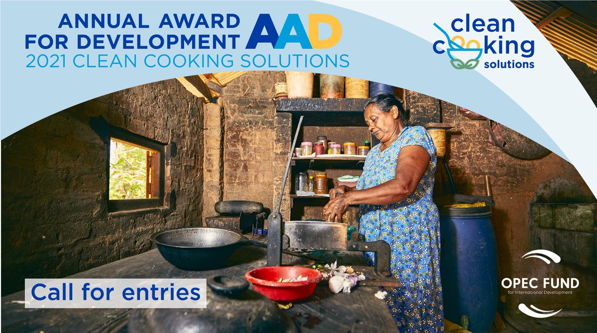 OPECFundAr's tweet image. مُدِّد الموعد النهائي #للترشيحات لجائزتنا للتنمية #AAD، التي تبلغ قيمتها 100 ألف دولار أمريكي، إلى 31 تموز/يوليه. وجائزة هذا العام مكرسة لحلول الطهي النظيفة #cleancookingsolutions. وللاطلاع على المعايير والمعلومات، ولترشيح منظمة تعرفها، تفضل بزيارة⬅ bit.ly/OFAAfD #SDG7