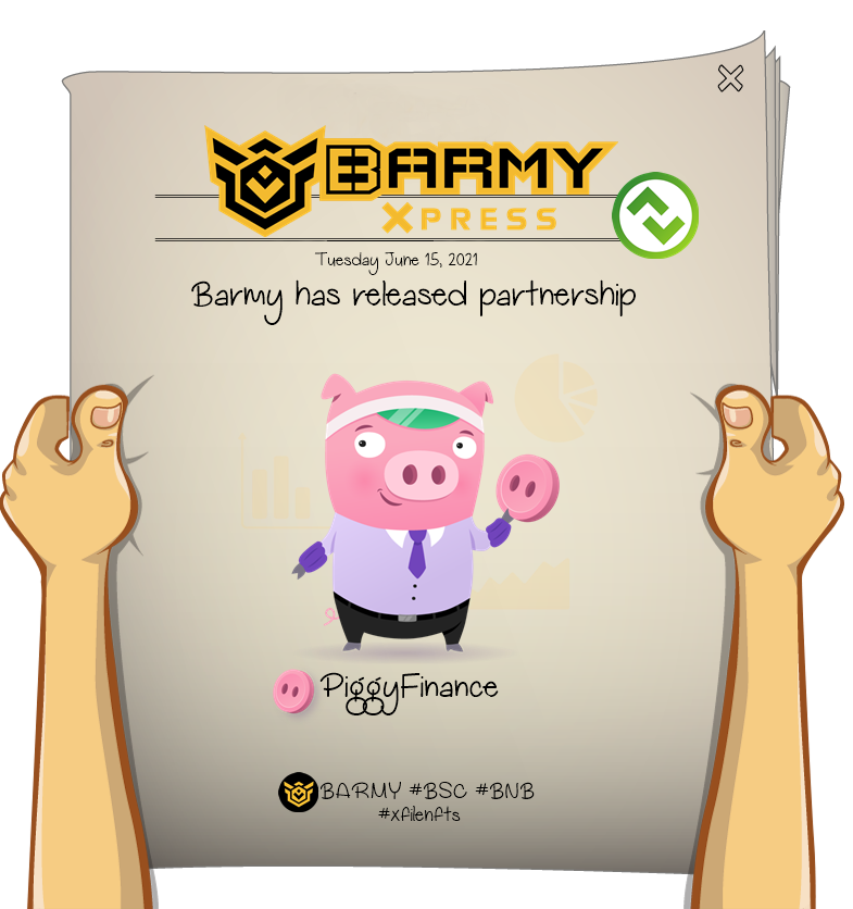 CryptoGemTR🇹🇷 (@cryptogemtr) on Twitter photo 🔸BREAKING NEWS🔸
#BARMY #BSC
@BARMY_Official <a href="/Piggy_Fi/">Piggy token</a> <a href="/launchzoneann/">LaunchZone (LZ.finance)</a>
Designed by <a href="/xfileNFTs/">xfileNFTs</a> 🔸BREAKING NEWS🔸
#BARMY #BSC
@BARMY_Official <a href="/Piggy_Fi/">Piggy token</a> <a href="/launchzoneann/">LaunchZone (LZ.finance)</a>
Designed by <a href="/xfileNFTs/">xfileNFTs</a>