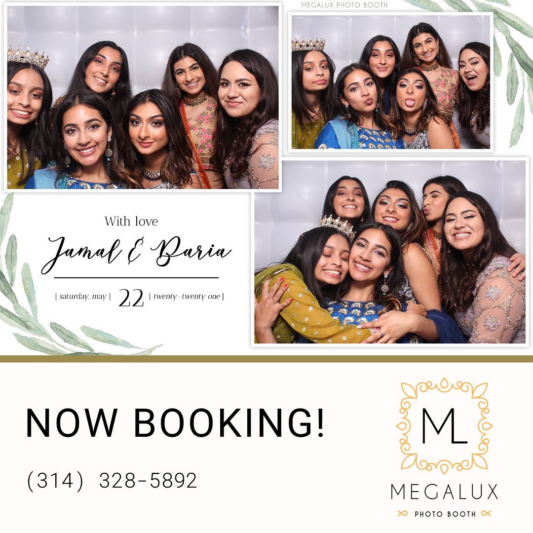 MegaluxPhotoBooth.com #PhotoBooth | Fun moments celebrating with Jamal &amp; Baria's wedding party and guests in the #Megalux booth. Visit megaluxphotobooth.com to see how to book your next event. 
.
.
.
#StlPhotobooth #Megaluxbooth #backdrops #stlevents #stlphotography #