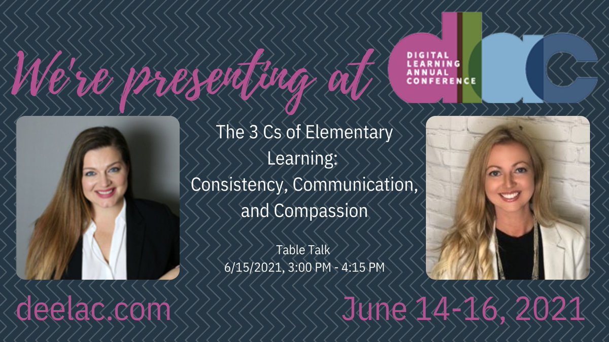 FlexPointEdu's tweet photo. Learn how you can help elementary students and families succeed in the virtual environment from digital learning experts, Shannon Story and Lisa Berry, in "The Cs of Elementary Learning: Consistency, Communication, and Compassion" at 3 PM! 

#DLAC21 @ShannonStory16 @mrsberry0307 https://t.co/UwzppSxHoW