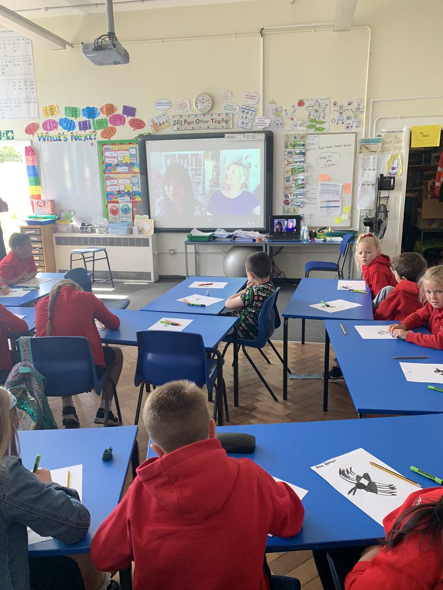Gwyrosydd2016's tweet photo. Today’s live lesson with Author and Illustrator Emily Gravett! 📚🐉⭐️#gspLLC #popupproject https://t.co/8t9Jp1n7G7