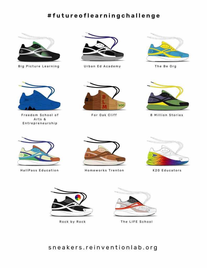 Thru the #FutureOfLearningChallenge, 12 orgs envisioned radically new futures of learning + emblazoned those visions on a sneaker. 👟🔥 

Join <a href="/99products/">NinetyNine Products</a>’s Instagram Live today to learn more - 6pm ET. 

Then for more good convos: Join #hiphoped’s “Saved By the Bell” @ 9pm ☺️