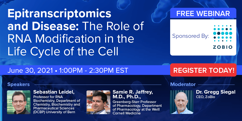Secure your spot now to hear insights into the mechanisms of epitranscriptomics and its relationship to disease, in particular #oncology: bit.ly/3wSETDF #Webinar #RNA