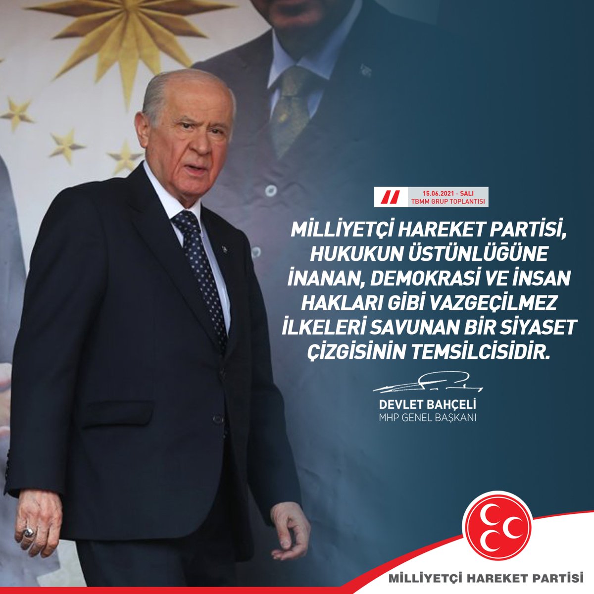 MHP_Bilgi's tweet photo. Milliyetçi Hareket Partisi, hukukun üstünlüğüne inanan, demokrasi ve insan hakları gibi vazgeçilmez ilkeleri savunan bir siyaset çizgisinin temsilcisidir.

MHP Genel Başkanı
Devlet BAHÇELİ https://t.co/TdkAfMUVi2