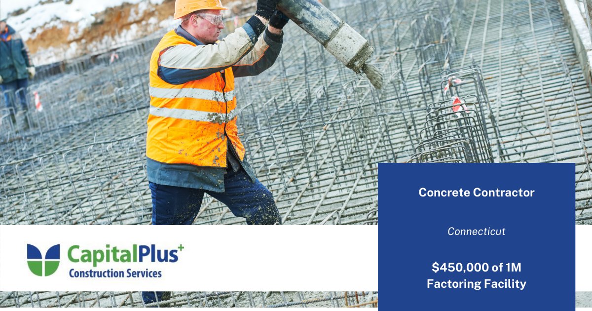 CashFlowSolver's tweet image. In May, we assisted a concrete contractor in CT with $450k funding on a $1M factoring facility.  They had new projects to bid on, but wanting financing secured first.

A weak cash flow can restrict the growth of your business. Invoice factoring allows your business to grow.