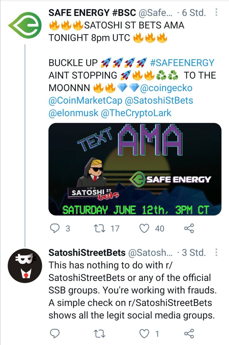 eisnone's tweet photo. @Marcsen14 @SafeEnergyX @CoinMarketCap @coingecko @TechRate1 i pointed this out (tweet is deleted for obvious reasons) and got banned. just told them in a friendly manner that there might be a misunderstanding between SSB and the devs... https://t.co/o4PVrjA95T