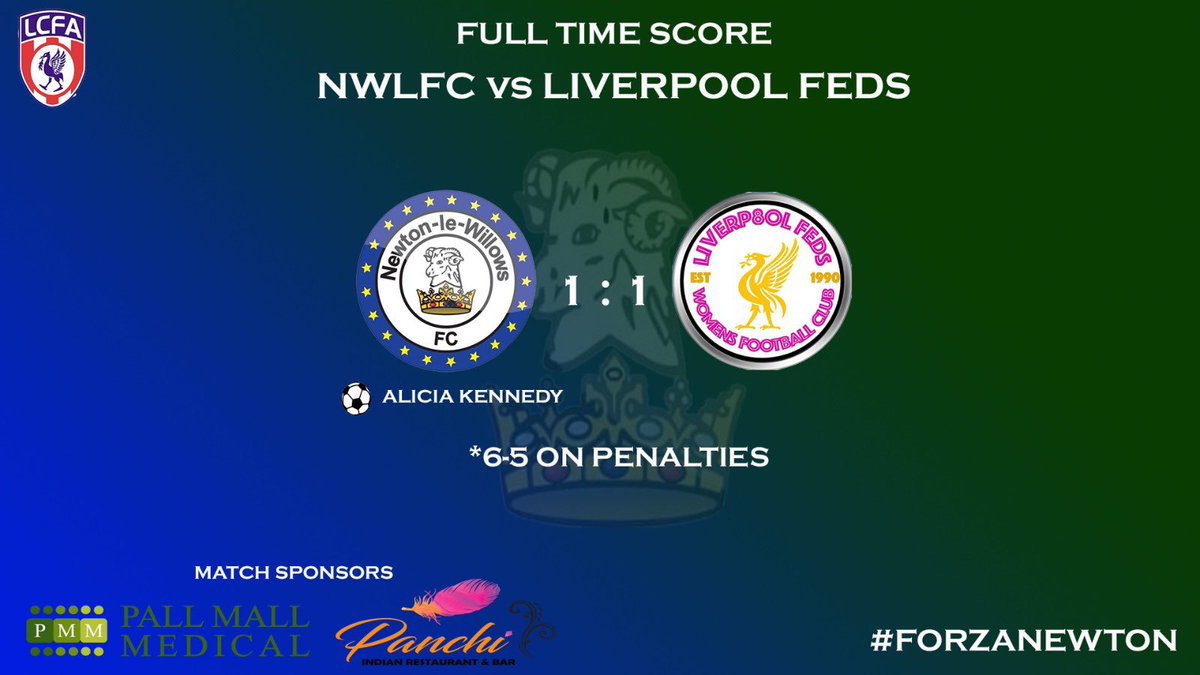 NLWFCwomen's tweet photo. Sunday’s Playoff Semi-final 

NLWFC 🆚 Liverpool Feds

HT score: 0-1

FT score: 1-1
⚽️

The match went straight to penalties with us stepping up first….

NLWFC:  ⚽️⚽️❌⚽️⚽️⚽️⚽️
Liv Feds: ⚽️⚽️⚽️⚽️❌⚽️❌

Woman of the match: Michelle Lee 🔥 https://t.co/IbAzrHNCir