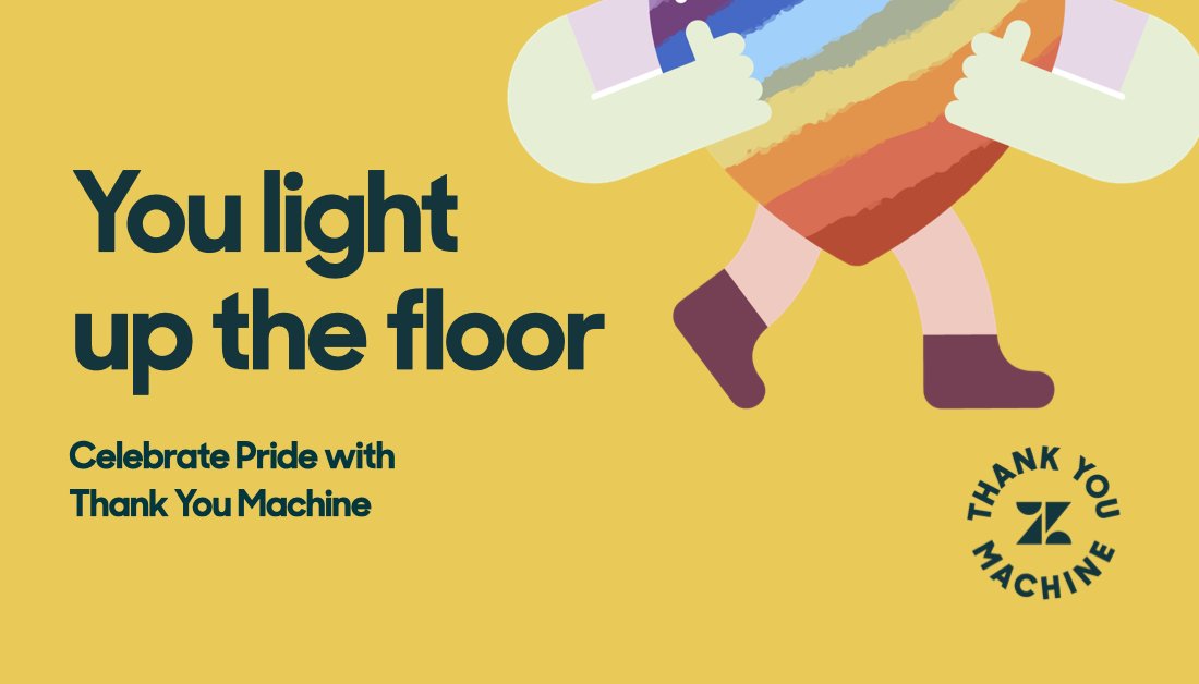 Zendesk's tweet photo. Send thanks and celebrate #PrideMonth all at once with our #ThankYouMachine. For every card sent with a #Pride illustration, we’ll donate $10 to @HRC and their mission for LGBTQ eqaulity.
🏳️🌈💌 Spread the love: https://t.co/IIwRr7fGB3 https://t.co/i5KYia1OJx