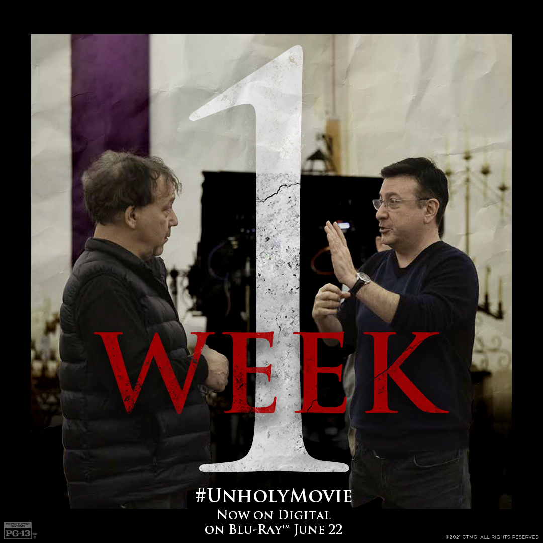 From legendary producer Sam Raimi and director Evan Spiliotopoulos, ♰he #UnholyMovie comes home on Blu-ray in ONE WEEK. 🩸🕊

᛭he Unholy -- Now available on Digital and on Blu-ray June 22. bit.ly/UnholyMovie