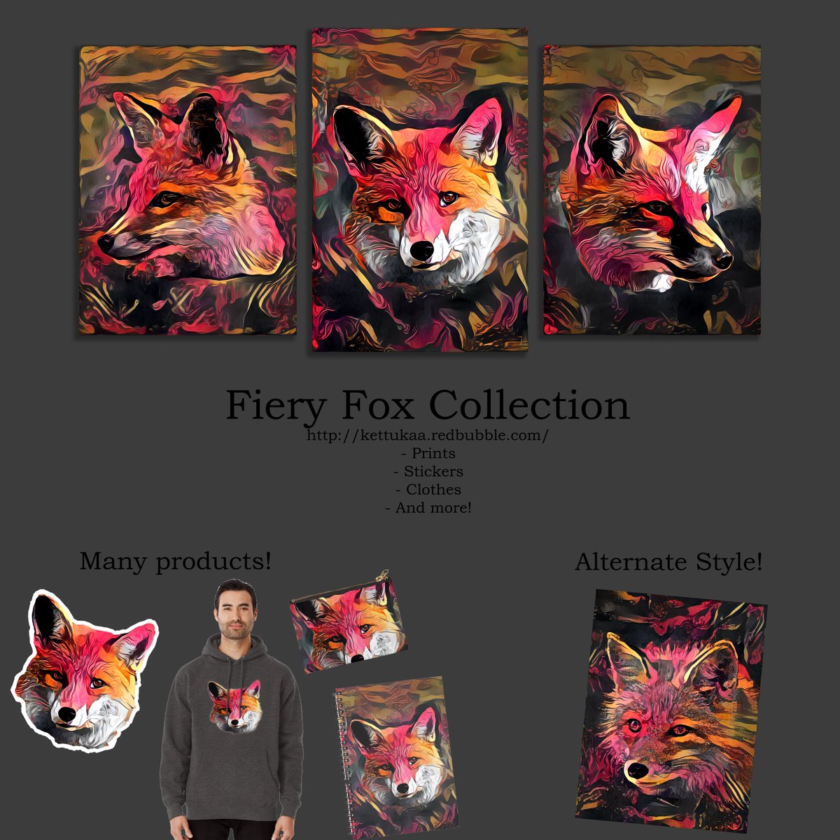 kettukaa's tweet photo. I opened up an art store! To support a college student and get your hands on some beautiful fox art, please check out my store at https://t.co/uhh0XIIIEt ! https://t.co/CIqmVlXg0t