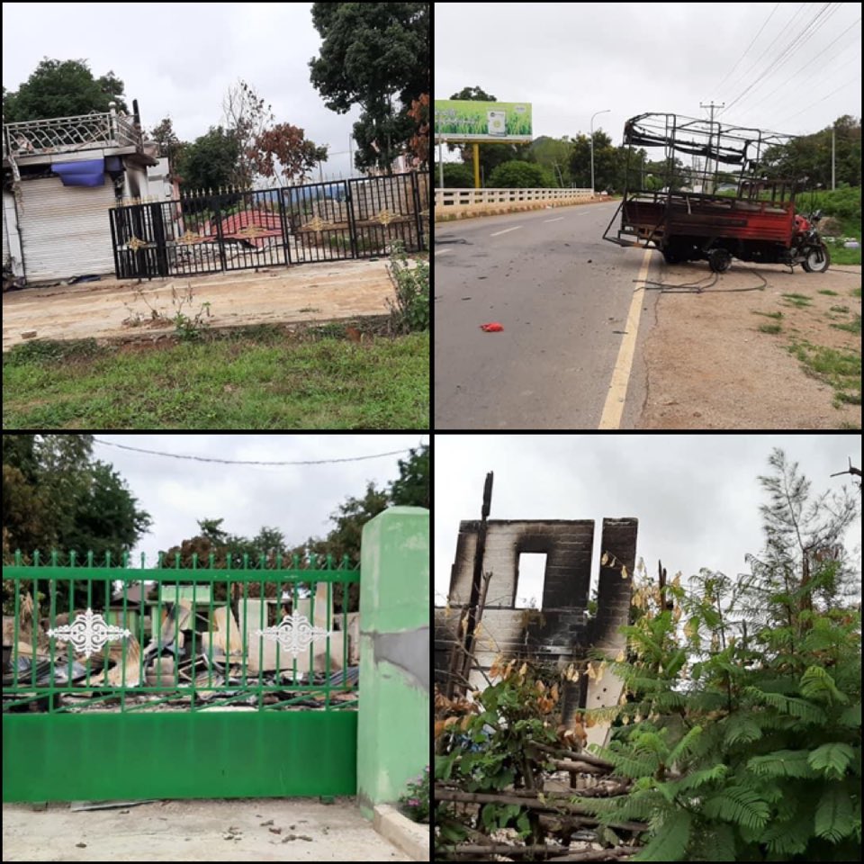 AliceTheChalic's tweet photo. DEMOSO, Karenni (Kayah) State:

Civilian houses in Daw Ngan Khar village were torched and destroyed by SAC Terrorists.

#June15Coup #WhatsHappeningInMyanmar https://t.co/oDq9vO2519