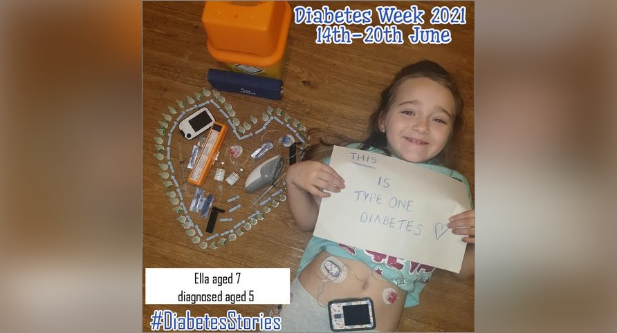 DiabetesUK's tweet photo. Hi everyone, Kultar here. I'm truly thankful for being able to be a part of Diabetes Week &amp; I've really enjoyed talking to you all &amp; hearing all your #DiabetesStories. To end today, I wanted to post this photo of Ella sharing what type 1 diabetes means for her. Thank you Ella💙 https://t.co/WIroQoTtMX