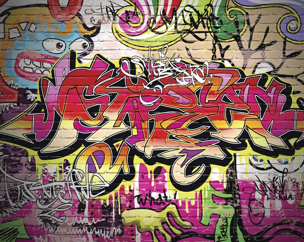 ohpopsi's tweet photo. Inject some attitude into any interior with this attention grabbing design.  With its vibrant colour palette overlaying a brickwork backdrop, the City Graffiti wall mural will make a powerful artistic statement and lend a distinctly urban edge. #ohpopsi #wallmurals https://t.co/l3HHq68cUC