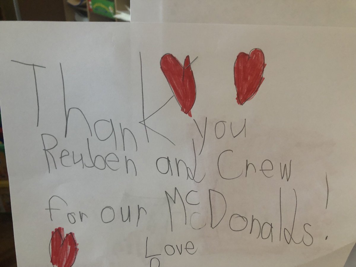 MrsStinson_K's tweet photo. School 18 wants to say thank you to Reuben and his crew for all the delicious Happy Meals!! Hoosick street McDonald’s Troy ny ⁦@TroySchool18⁩ ⁦@McDonalds⁩ https://t.co/27QVNGDAjq