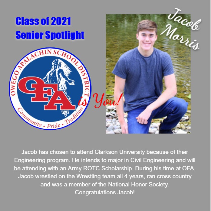 OACSD would like to recognize the #OFAClassof2021! Show your love &amp; support by sharing &amp; liking these posts. This #OAisYOU spotlight shines on Jacob Morris.

The complete collection of #OFAIndians is updated daily here: oacsd.org/OAisYOUSENIORS…

#OACommunity #OAPride #OATradition