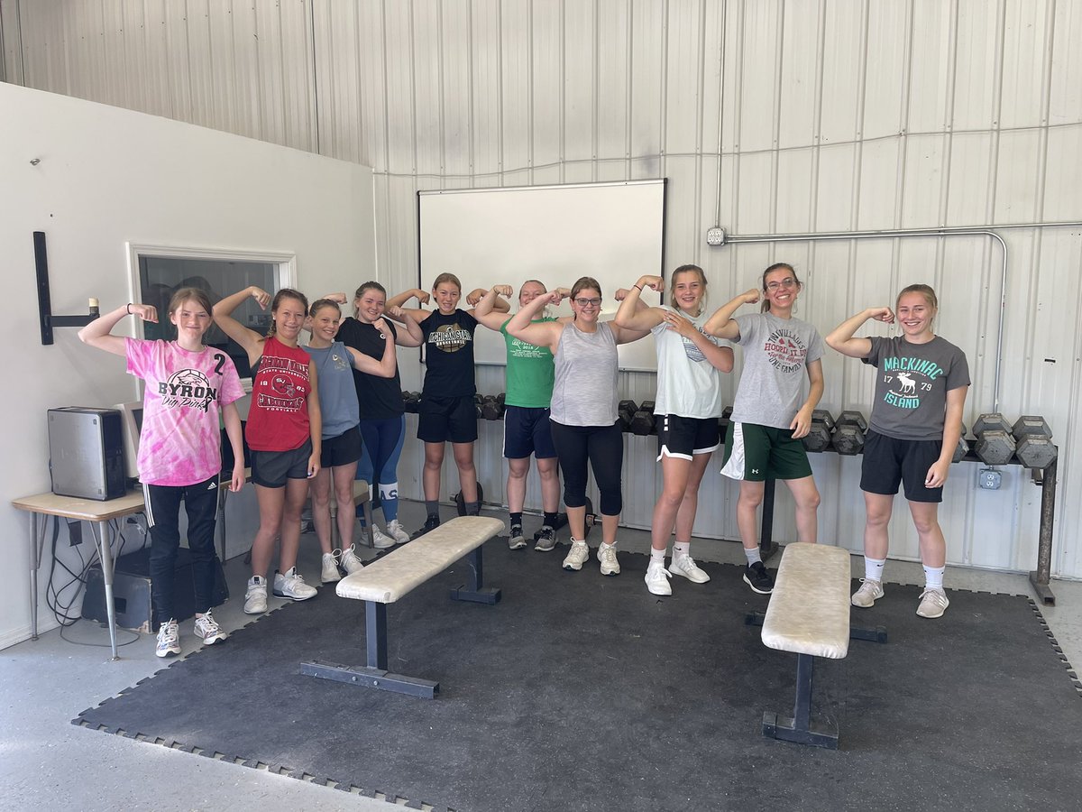 Summer strength training day 2 ✅ 

(All Byron female student athletes are welcome to join us, next session 6/16 at 7:00 AM)