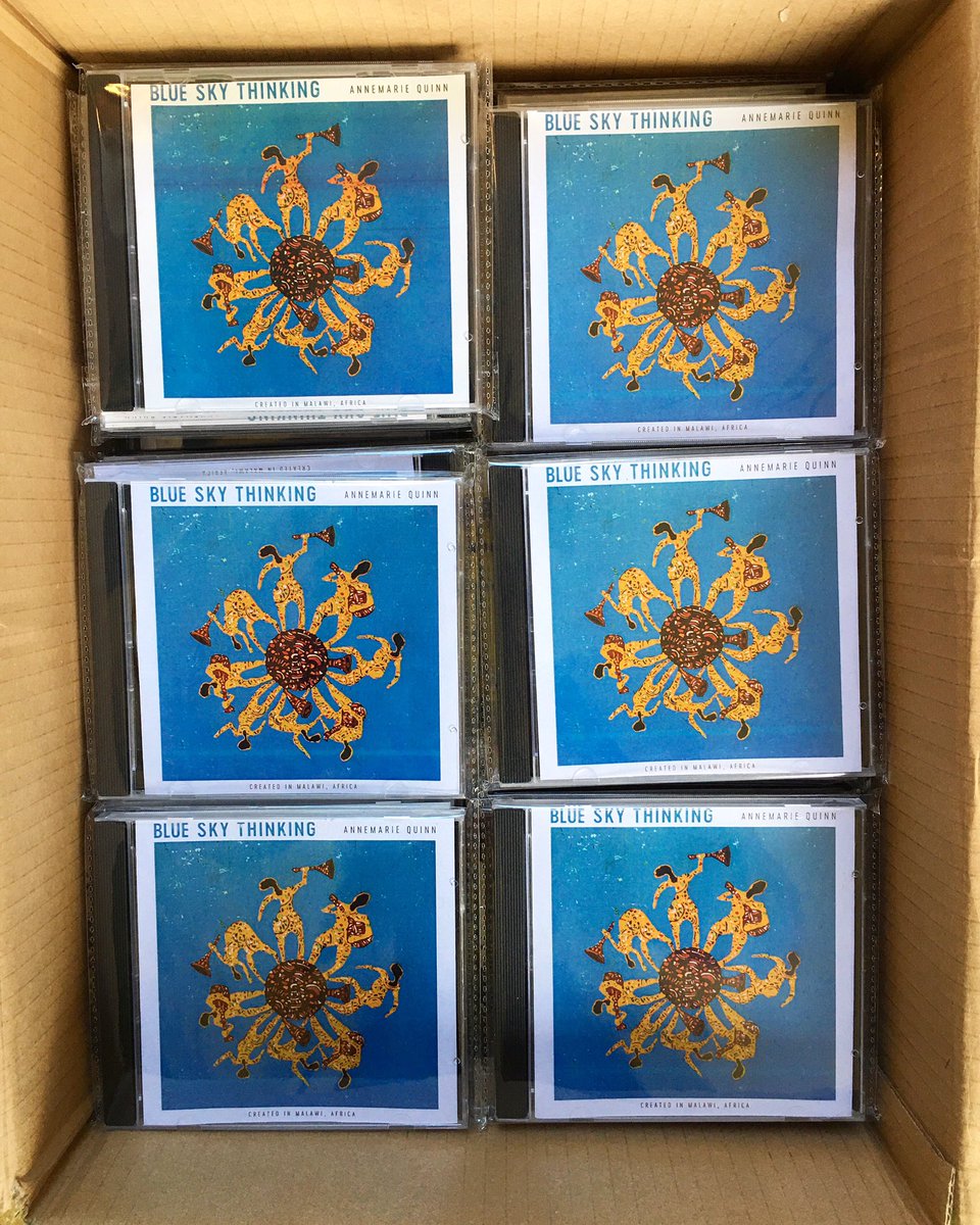AnnemarieQuinn's tweet photo. Look what’s arrived! 🙌💿👏
#BlueSkyThinking CDs will be available at #SoundsOfMalawi @jacarandacultural this Thursday night 🔥🎉
#malawi #music #africa #newmusic #album #blueskythinking #culture #musicinmalawi #musician #collaboration #warmhearofafrica #annemariequinn #outnow https://t.co/ON7hU0poNW