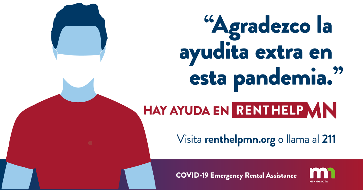 mnhousing's tweet photo. If you are having a hard time paying rent, visit https://t.co/gguX4hquRQ to see if you’re eligible for assistance.

Application is available in multiple languages. 
Hmong: https://t.co/A7mOrOlWLR 
Spanish: https://t.co/MS4PHZ28en
Somali: https://t.co/kpMextiC0g

#RentHelpMN https://t.co/xxwLAa0X9a