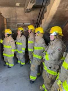 Topekafire's tweet photo. Camp Courage day 2, search and rescue. Campers worked hard today learning how to conduct searches and how to escape hazardous situations. I am sure all the campers will be tired tonight. #TFDcampcourage #topekaFD #lawrenceFD https://t.co/KnVgYMF6nW