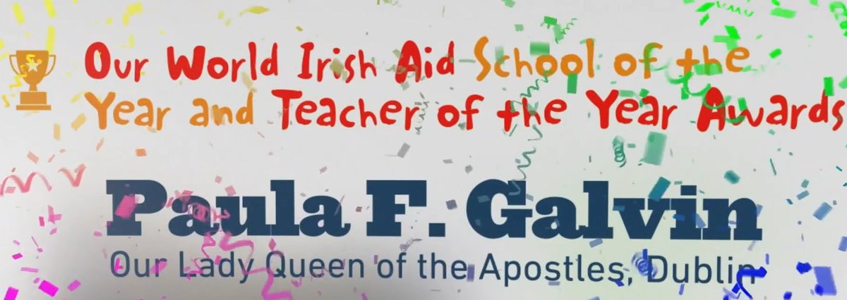 So proud of Mrs Galvin and her 4th class. #SchoolOfTheYear and #TeacherOfTheYearAward today! Well deserved! They’ve put in a huge amount of work for the @Irish_Aid awards. 👏🏻👏🏻🎉🎉
