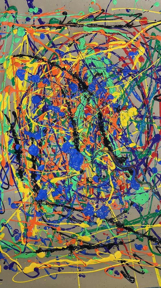 7Y3 had great fun this afternoon in Art, we have been looking at abstract art and today we focussed on Jackson Pollock! Lots of team work and colour discussion! #jacksonpollock #teamwork #abstract <a href="/HeadCCA/">Lift Clacton Official Page</a>