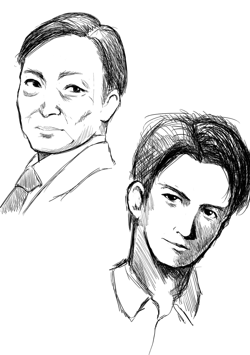 ディスコードで男性描こうみたいな流れに便乗して2人描いてみました。
ふたりともわかったら嬉しい。 