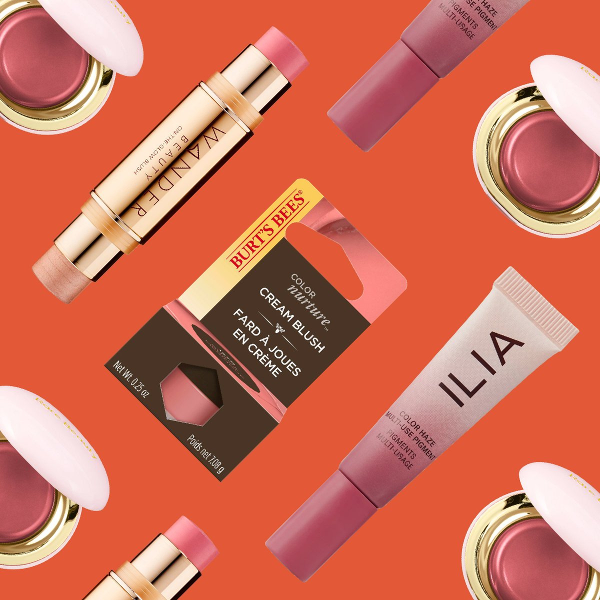The best #creamblush gives a blendable flush of colour without feeling greasy! What are your favs? We 🧡 @wander_beauty @iliabeauty @BurtsBees @rarebeauty