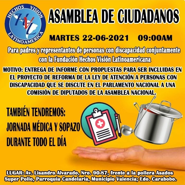 Ronald2080's tweet photo. Asamblea de Ciudadanos para padres y representantes de persona con #discapacidad  conjuntamente con la fundacion hechos vision #latinoamerica
@asambleanacional2021
@asamblea_ven
#Venezuela https://t.co/H1WKOqX3m8