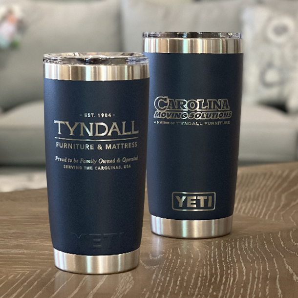 TYNDALLFURN's tweet photo. With every purchase over $1999, you will receive a FREE Custom Engraved Yeti Rambler 20oz!! Just one way we like to show our customers how much we appreciate them. 😊 Hurry in, while supplies last! https://t.co/2wYsrQISYl