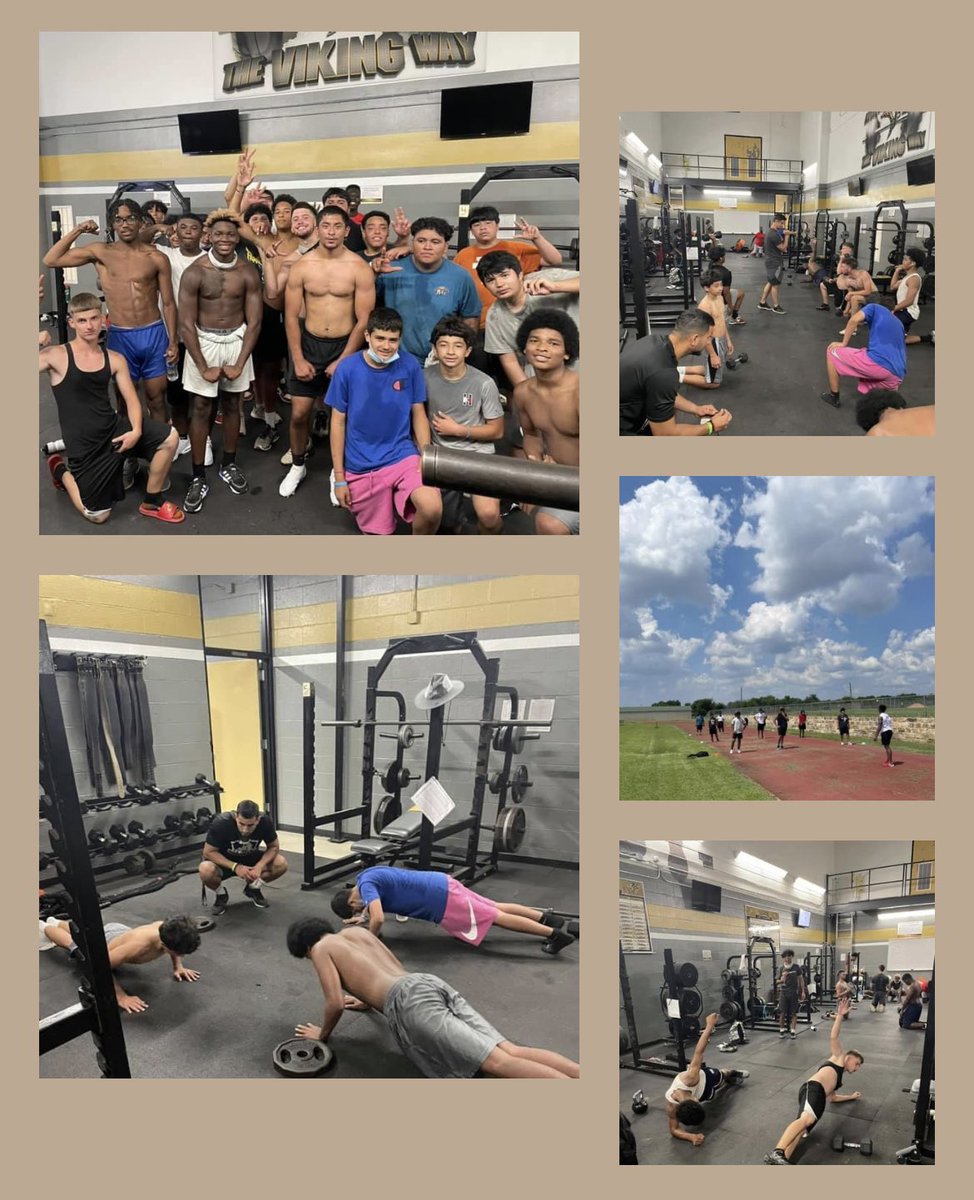 Viks_Athletics's tweet photo. Viking Summer Strength &amp; Conditioning getting after it each day! Thanks to @ReachTraining_ for the support! #thevikingway #getonboard @navarro_vikings @ViksBasketball @NavarroHS_Viks @VikingssXC @DobieATX @BurnetMS @The_Viking_Way @NHSViksBaseball @vikinggirlssocc @LadyViksSB https://t.co/Z3qzpDEonC