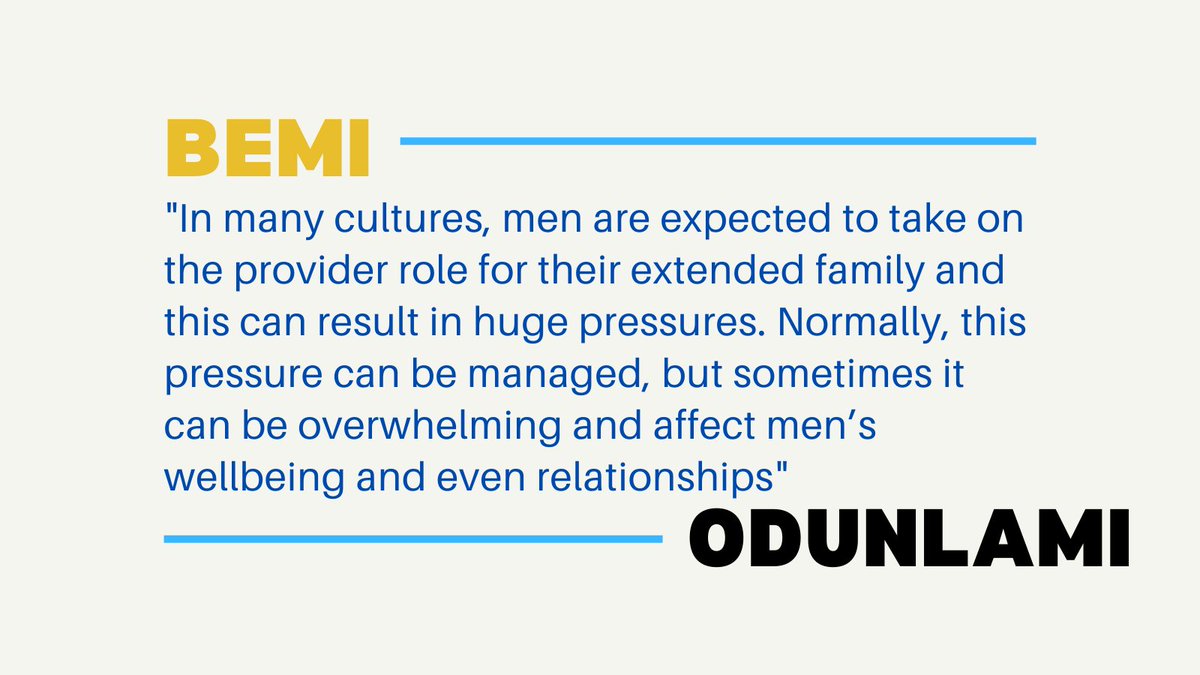 theUKBPA's tweet photo. Bemi opens up on the overwhelming pressures often felt as a man in certain cultures to provide to extended family. If you do relate to this, it's important to open up the dialogue with a trusted person

Follow us to stay tuned with our interview with Bemi

#MensMentalHealthWeek https://t.co/S2SzduhtPA