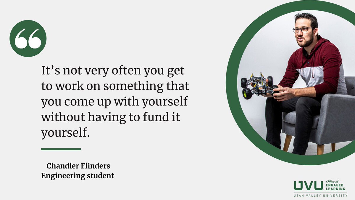 EngagedLearnUVU's tweet image. Chandler — a previous grant recipient — was able to receive funding for an idea he came up with himself. You can too. Apply for the Board of Trustee’s Award: uvu.edu/botsgrant