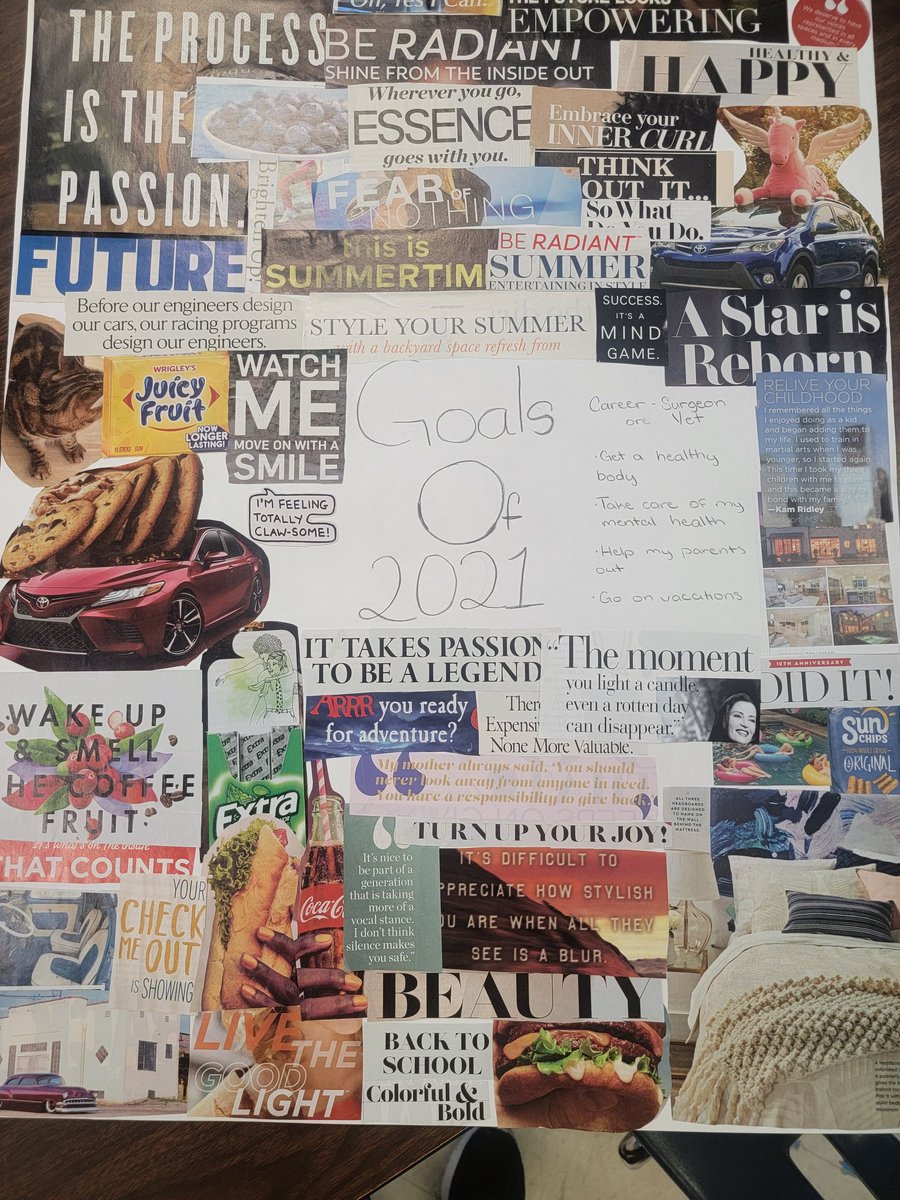 jax2973's tweet photo. SEL lesson of the week..create a vision board. We discussed how you can strive for goals easier if you see them daily on paper. @Grantham_AISD https://t.co/02sCG64JT9