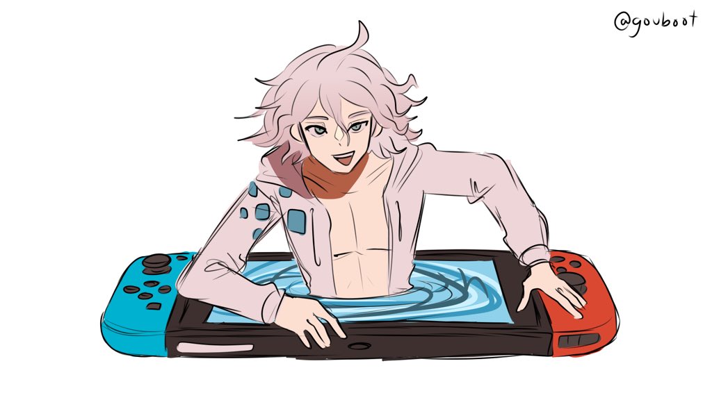 gouboott's tweet image. hello everyone.
it’s me,
nagito komaeda on the NINTENDO SWITCH!
#Danganronpa