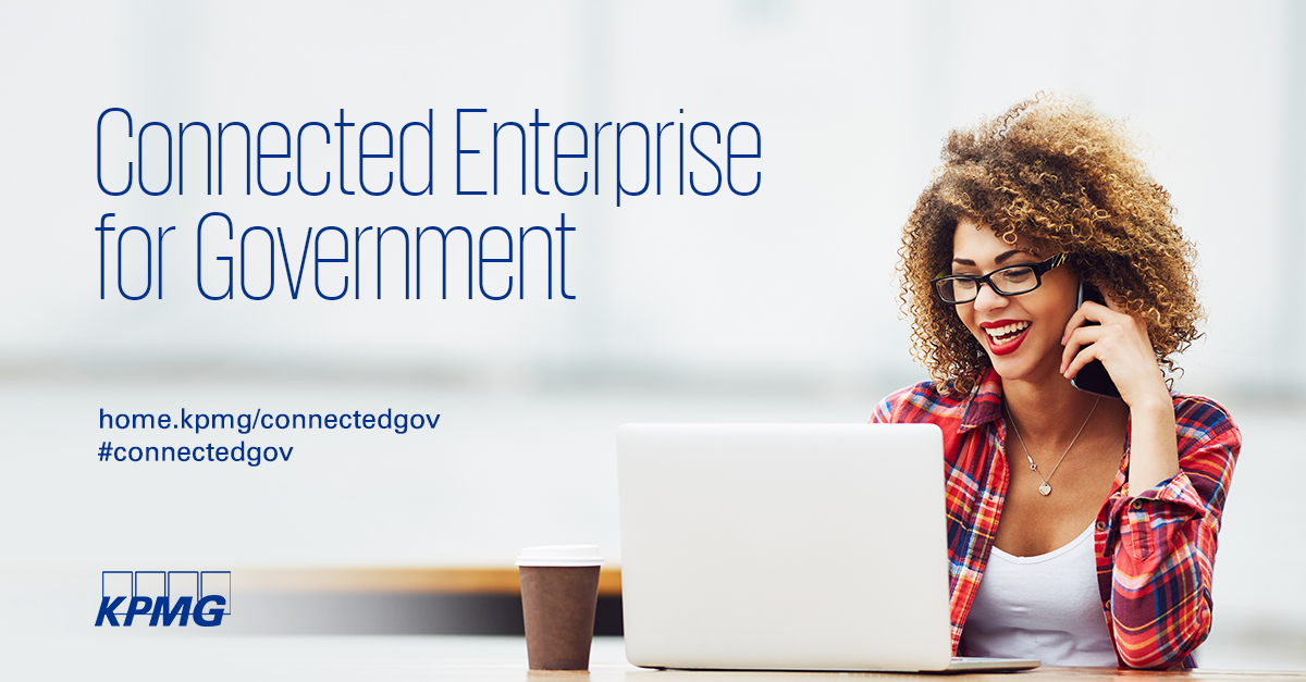 KPMG's tweet photo. The future of #government demands a connected enterprise. Learn more: https://t.co/0AUPgK6A7h #connectedgov https://t.co/PbXXobLBgQ