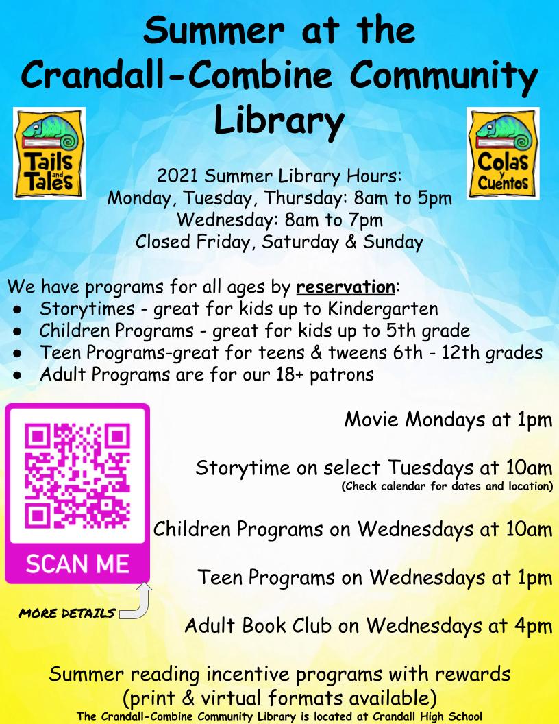 There are just a few spots remaining for our 10am children's robotics program tomorrow (6/16/21). And teens &amp; tweens pig dissections with Mrs. Nichols is at 1pm tomorrow.  Sign Up TODAY to reserve your spot for these fun events tomorow!! #crandallreads <a href="/OfficialCISD/">Crandall ISD</a> <a href="/CrandallHS/">CrandallHS</a>