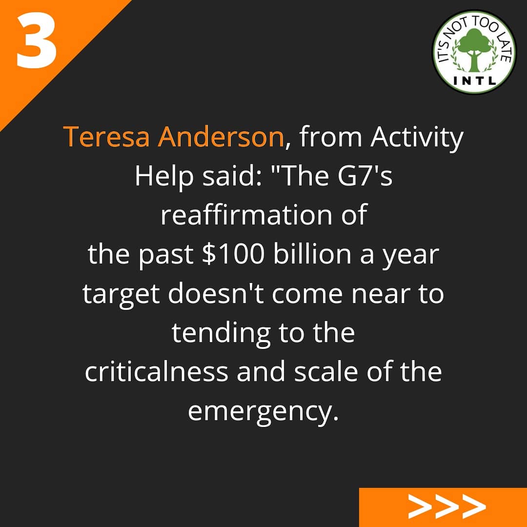 ITSNOT_TOOLATE's tweet photo. The G7 summit finished Sunday, and within the wake of the assembly of seven of the world’s richestcountries, it is evident that climate and natural
spectators are distant from inspired by what thepioneers accomplished.
@AlexandriaV2005 @AlokSharma_RDG @emma_ymp @MaanvinderP https://t.co/N5DUKiJWT2