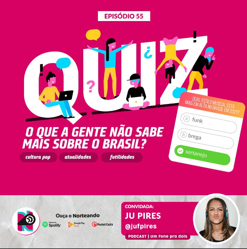 norteandopod's tweet photo. Rolou um quiz estilo game show pra ver se as garotas do #Norteando estavam por dentro de atualidades e fofocas do Brasil. Vem ouvir!
https://t.co/c9jX0dp0RI
(E segue a gente no Spotify!)
#mulherespodcasters #podcastsbr #morandofora https://t.co/7xXEeGprTW