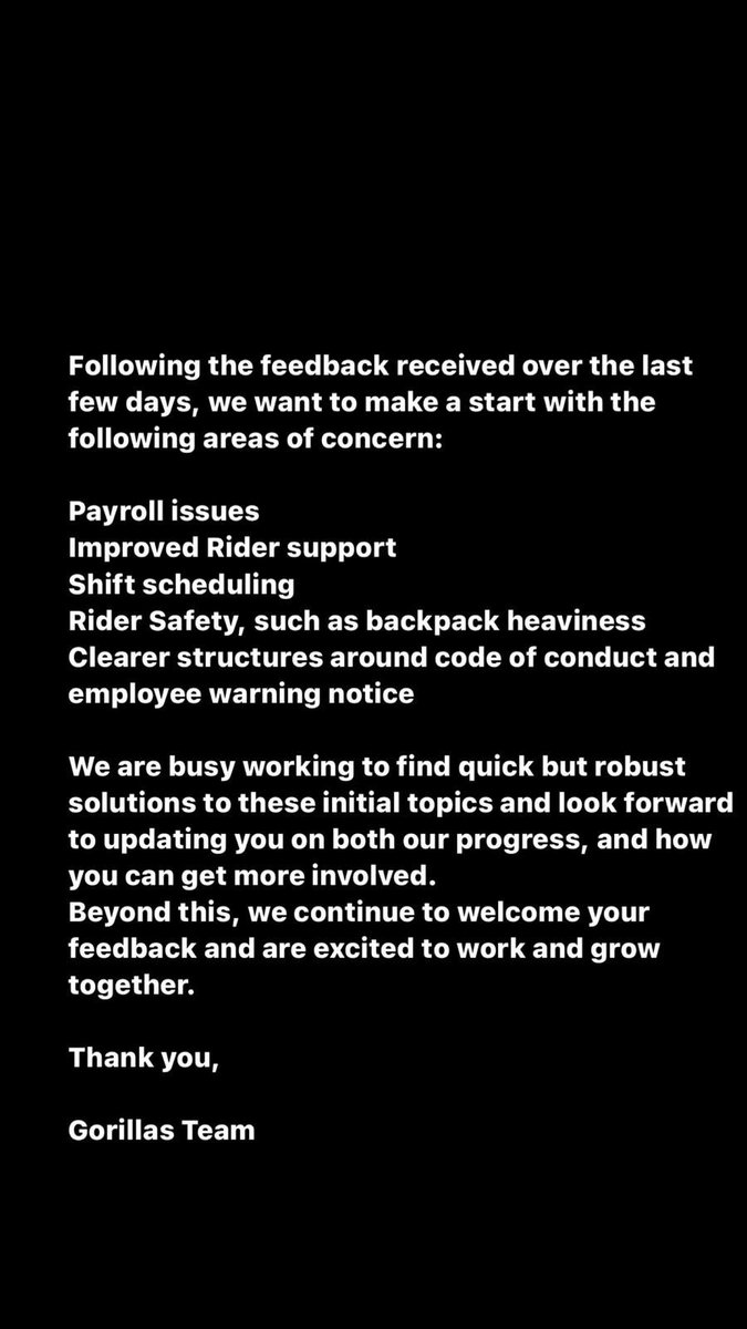 Gorillas (@gorillasapp) on Twitter photo We are always looking to improve. Here are some reflections & learnings and an open letter to our crew! We are always looking to improve. Here are some reflections & learnings and an open letter to our crew!