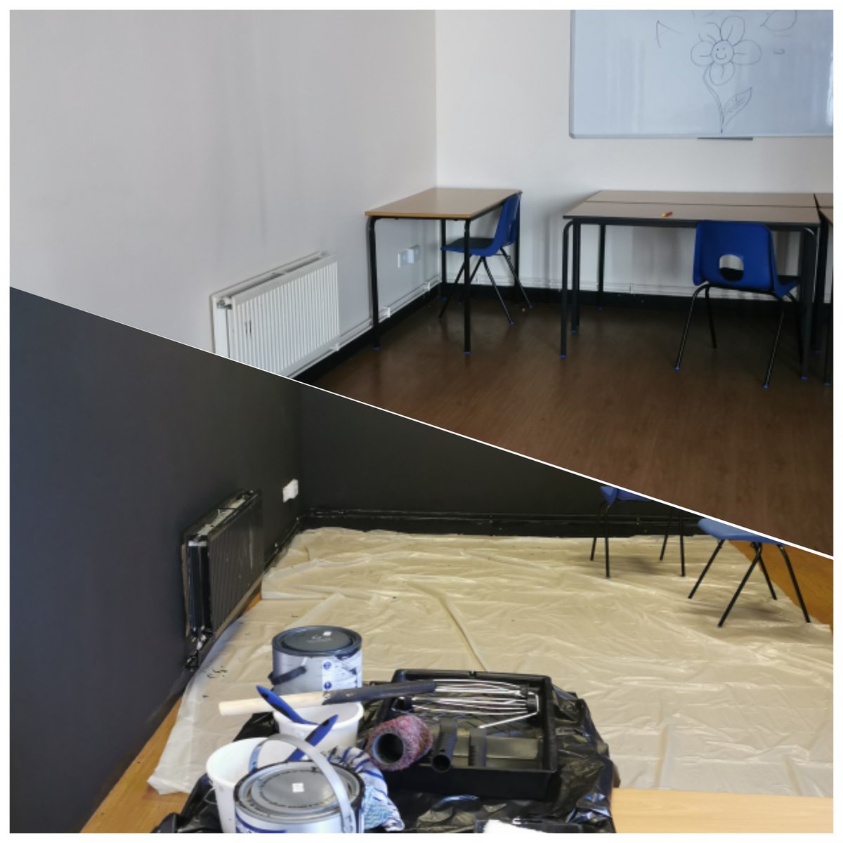 DrawerCompany's tweet photo. The studio theatre is coming along nicely. Second coat applied today, and tomorrow we are glossing and papering the auditorium walls β€οΈ
#TorkArtsStudioTheatre #WeirdDrawer #theatre #HSFC #Hucknall https://t.co/R8CSNjeYqH