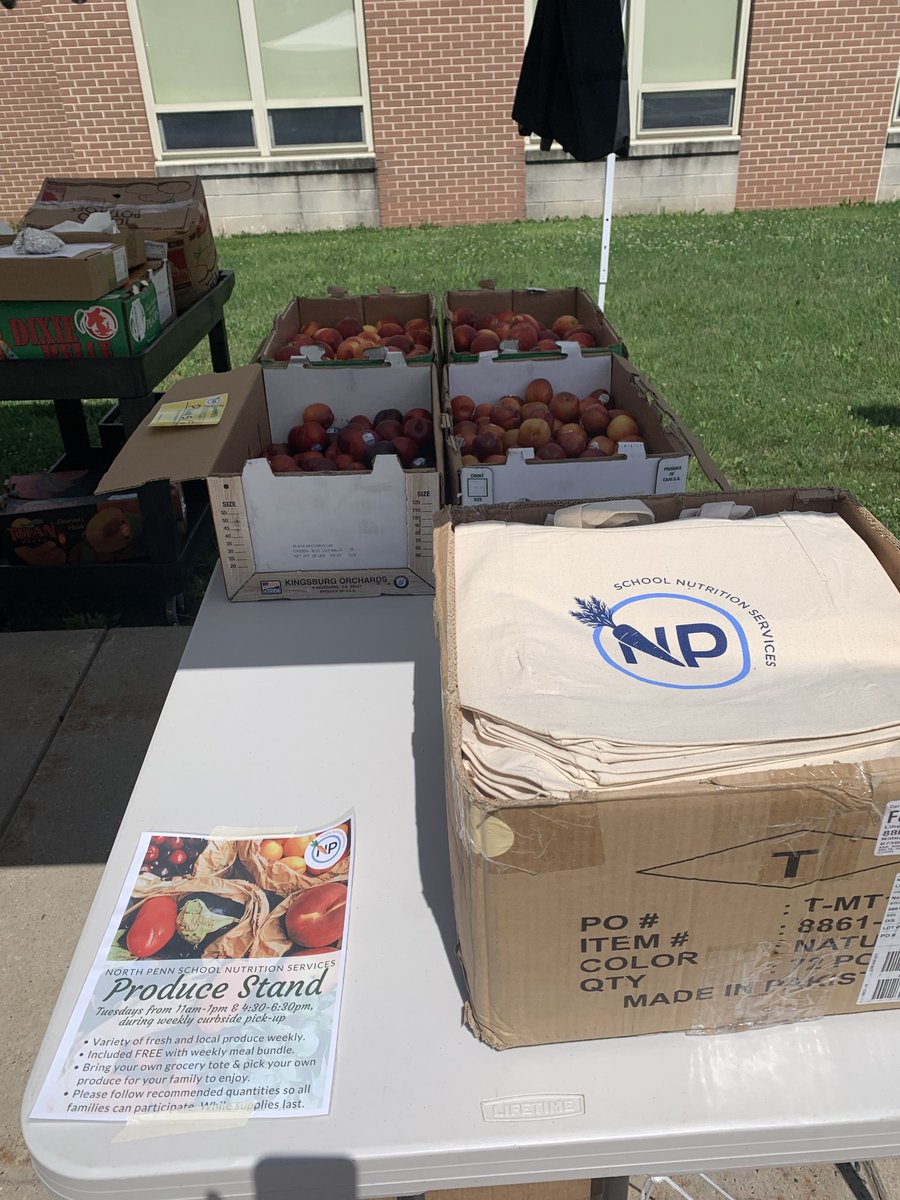 Our SNS produce stands were a big hit today during 11am-1pm curbside pick-up! If you missed us earlier, join us tonight from 4:30-6:30pm to pick up a free meal bundle, limited edition NP SNS tote &amp; fresh produce! Locations: Kulp, Hatfield, Oak Park, Inglewood &amp; Penndale!