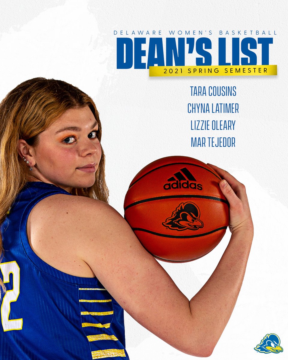 S/O to Tara, Chyna, Lizzie, and Mar for making the Dean's List this spring semester 🏀👏 #BlueHens