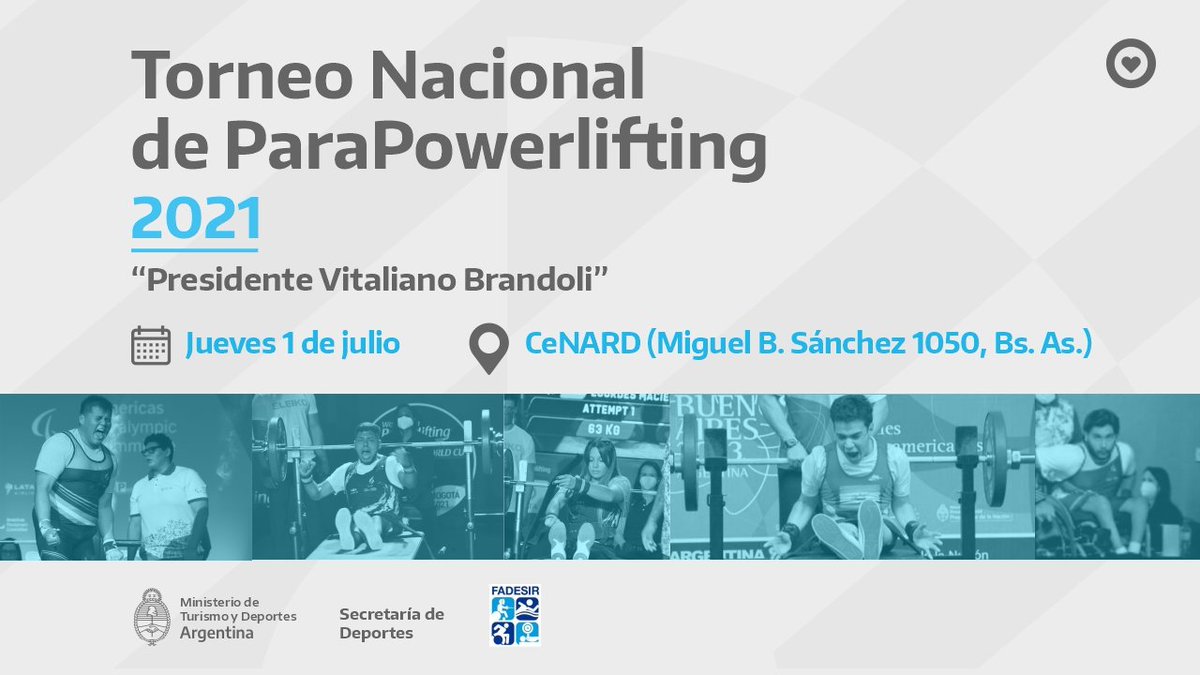 #DeporteAdaptado Con atletas de todo el país, el ParaPowerLifting tendrá su Torneo Nacional en el CeNARD. 🇦🇷🏋️‍♂️