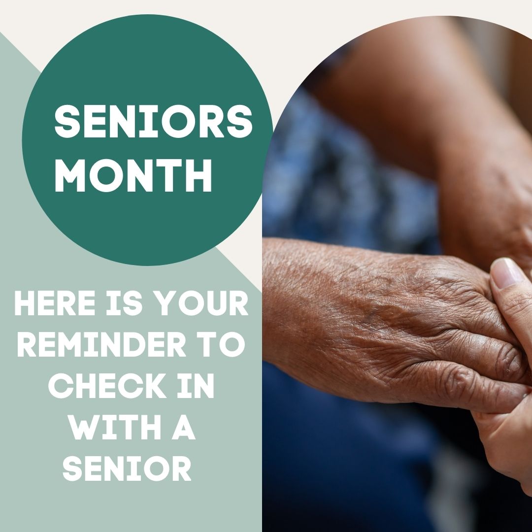 June is Seniors Month! More than ever it is important to reach out to the seniors in our lives. Pick up the phone to call, send a text or an email. Ask them how they are doing and let them know you care. 

#seniors #seniorsmonth #victimservicesvshnmcfn #victimservices